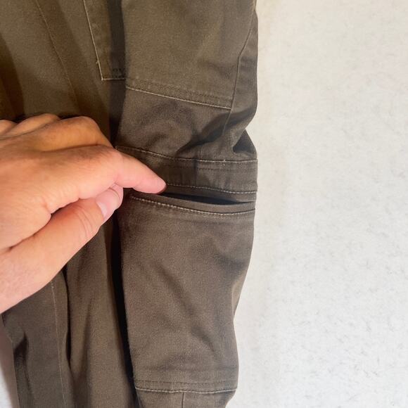 Sutton Studio X Bloomingdale Cargo Chino Pant Woman 12 W32 L30 Brown Zip Pocket - Picture 4 of 15